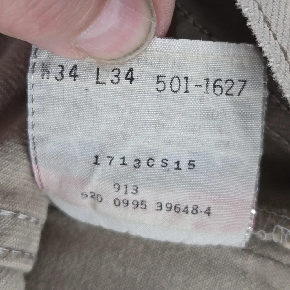 Vintage Levis‎ 501 Jeans Mens Beige Button Fly Made in USA Fits 30x32